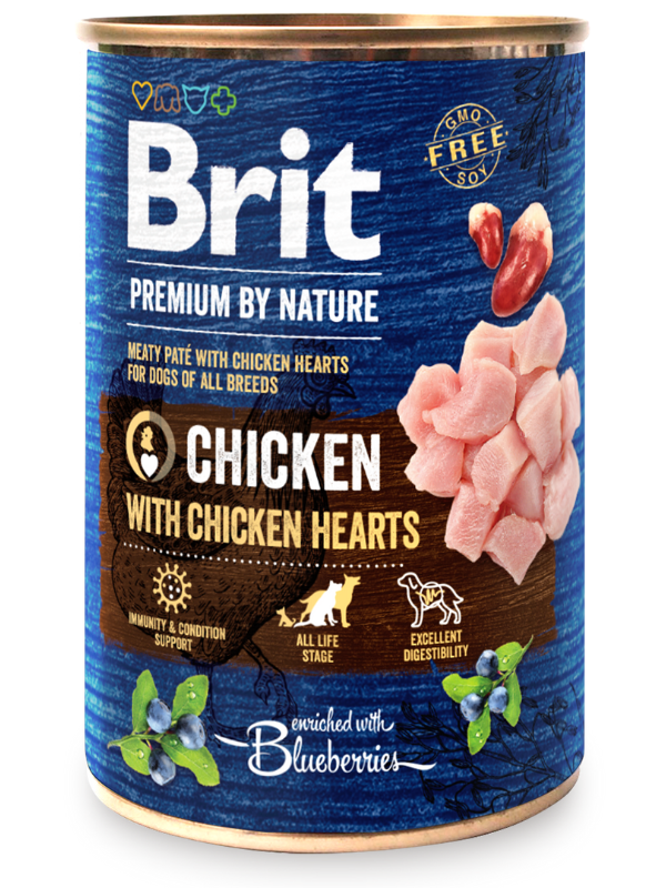 Brit Premium by Nature Dog Konzerva Chicken with Hearts 400g