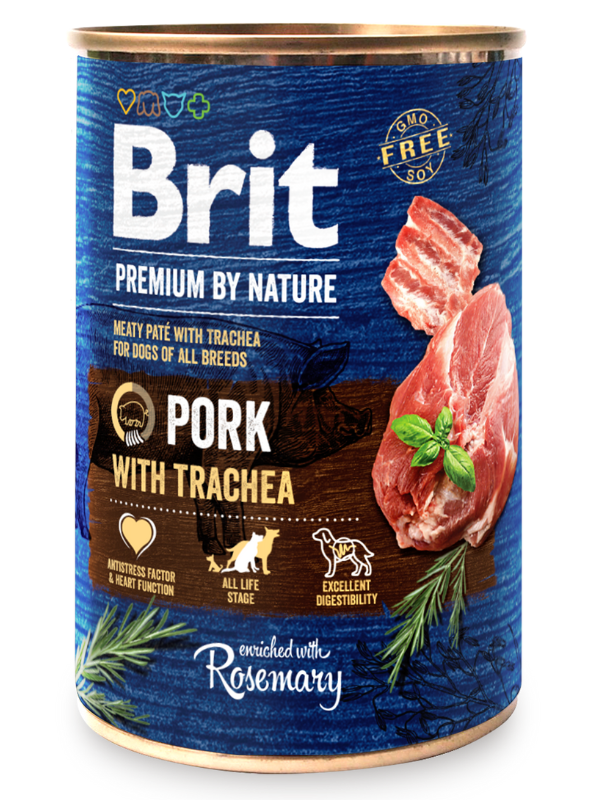 Brit Premium by Nature Dog Konzerva Pork with Trachea 400g
