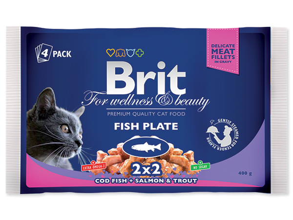Brit Premium Kapsičky Cat Fish Plate 4x100g
