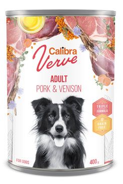 Calibra Dog Verve konzerva Grain Free Adult Pork&Venison 400g