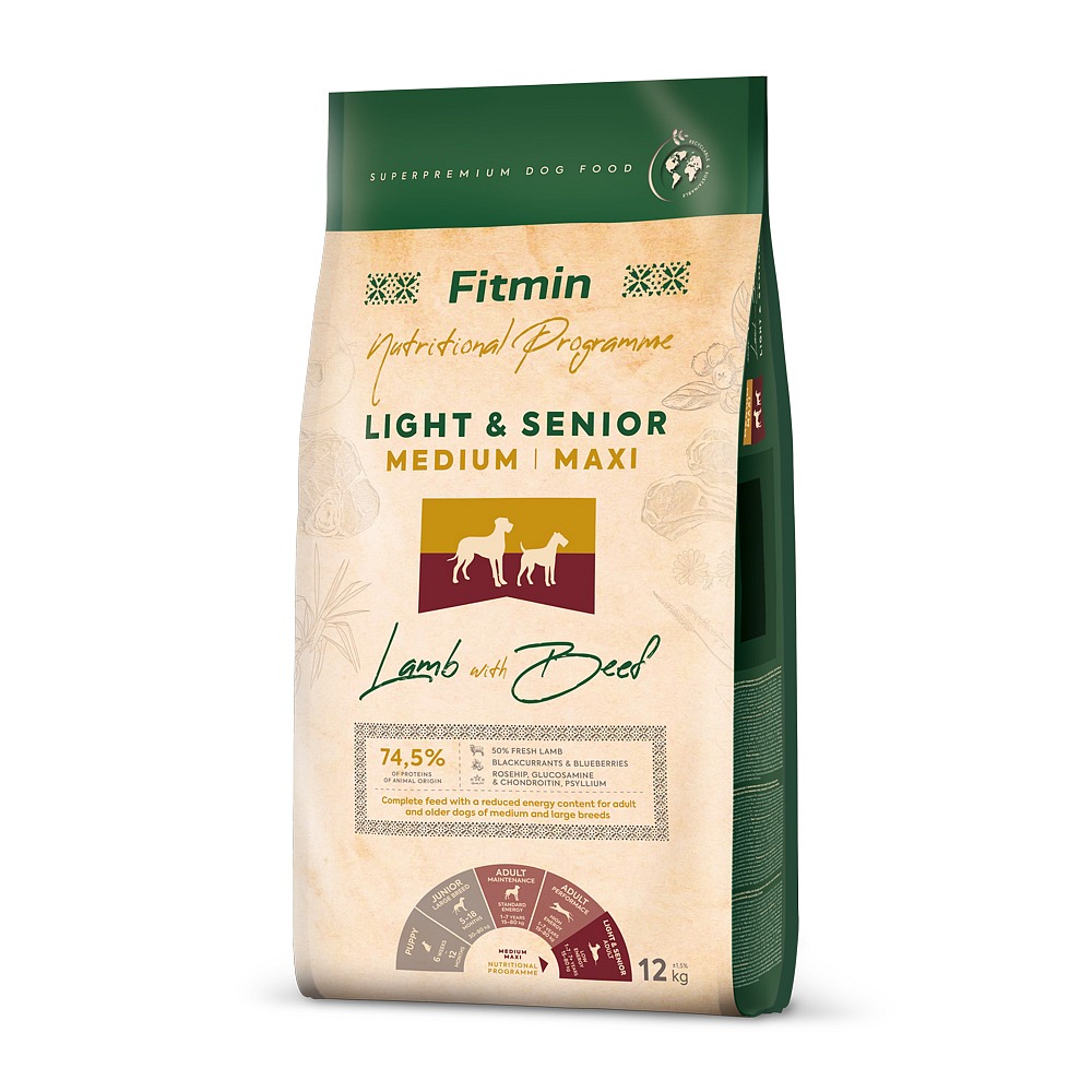 Fitmin Dog Medium Maxi Light&Senior Lamb With Beef 12kg