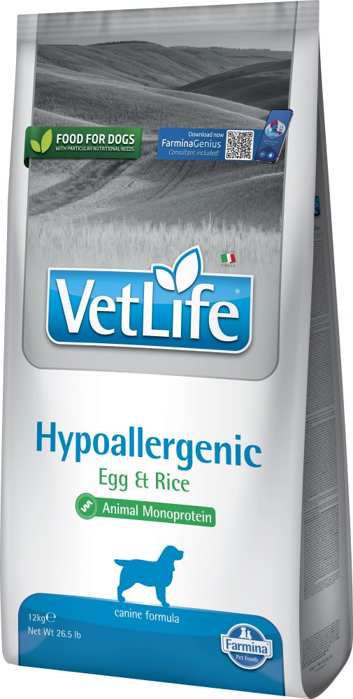 Vet Life Natural Dog Hypoallergenic Egg&Rice 12kg